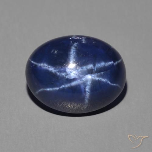 3.06ct Natural Azul oscuro Zafiro estrella, Ovalada, Opaco