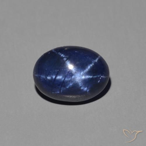1.47ct Natural Azul oscuro Zafiro estrella, Ovalada, Opaco