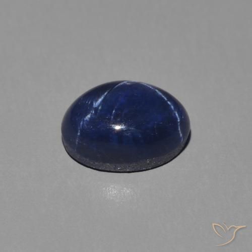 Zafiro estrella Azul oscuro natural de 1.47 ct, Ovalada, Opaco