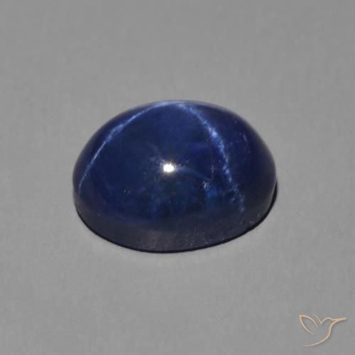 Zafiro estrella Azul oscuro natural de 2.50 ct, Ovalada, Opaco