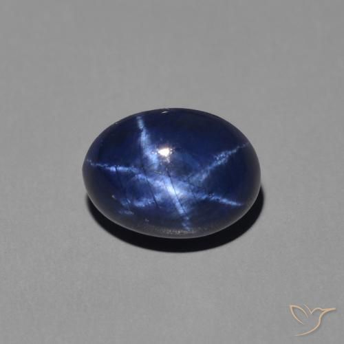 1.60ct Natural Azul oscuro Zafiro estrella, Ovalada, Opaco