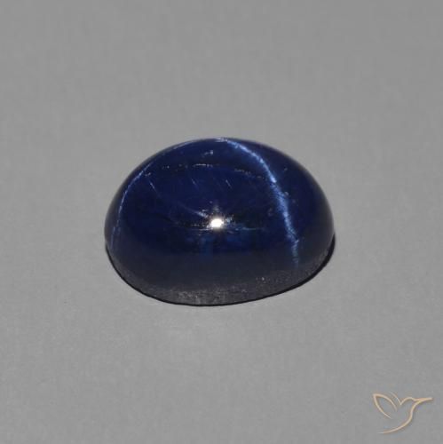 Zafiro estrella Azul oscuro natural de 1.60 ct, Ovalada, Opaco