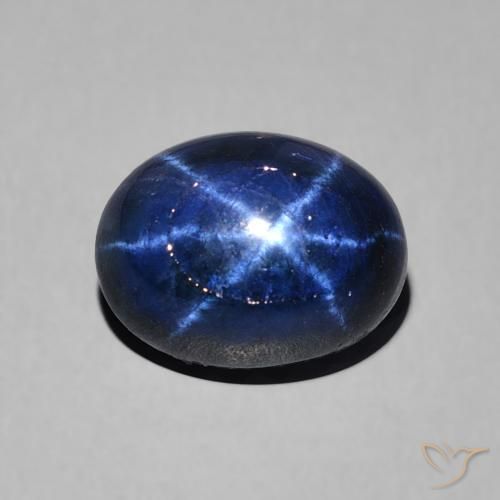 3.22ct Natural Azul oscuro Zafiro estrella, Ovalada, Opaco