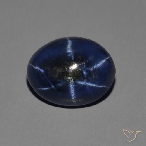 2.89ct Natural Azul oscuro Zafiro estrella, Ovalada, Opaco