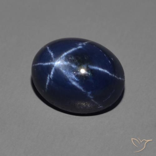 Zafiro estrella Azul marino natural de 3.60 ct, Ovalada, Opaco