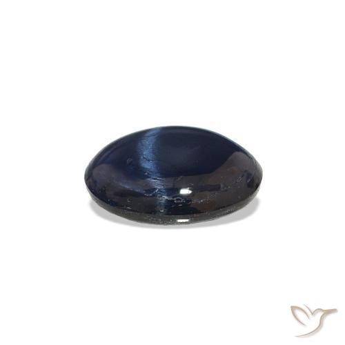 Zafiro estrella Azul oscuro natural de 1.40 ct, Corte Óvalo, Opaco