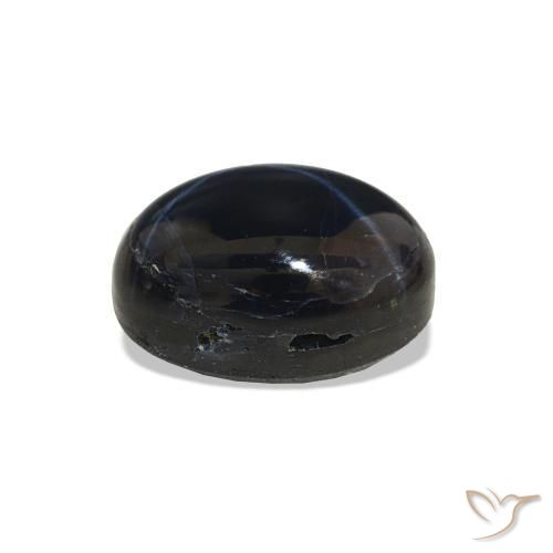 Zafiro estrella Azul oscuro natural de 4.64 ct, Corte Óvalo, Opaco