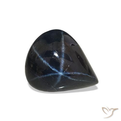Zafiro estrella Azul marino intenso natural de 3.94 ct, En forma de pera, Opaco