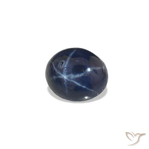 Zafiro estrella Azul marino intenso natural de 0.56 ct, Corte Óvalo, Opaco