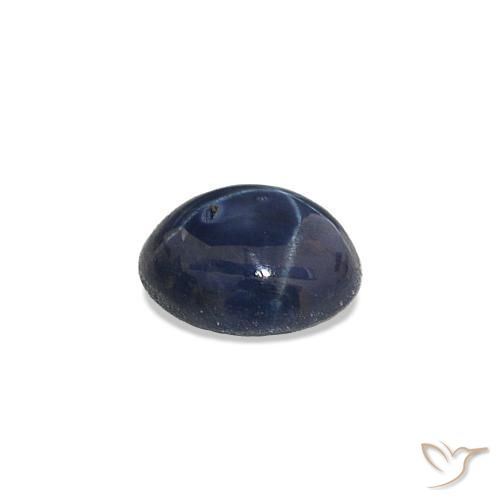 Zafiro estrella Azul marino intenso natural de 0.56 ct, Corte Óvalo, Opaco