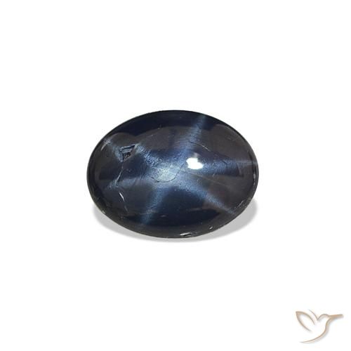 1.36ct Azul oscuro Zafiro estrella, Ovalada, Opaco