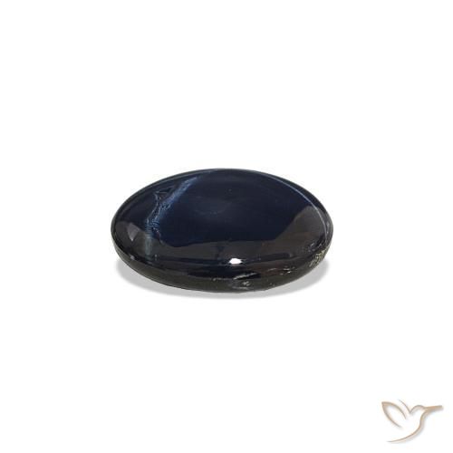 Zafiro estrella Azul oscuro natural de 1.36 ct, Corte Óvalo, Opaco