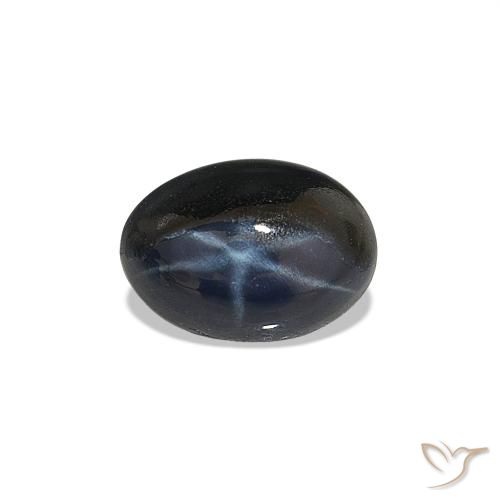 Zafiro estrella Azul oscuro natural de 1.85 ct, Corte Óvalo, Opaco