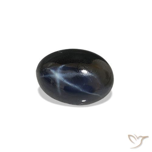 Zafiro estrella Azul oscuro natural de 1.85 ct, Corte Óvalo, Opaco