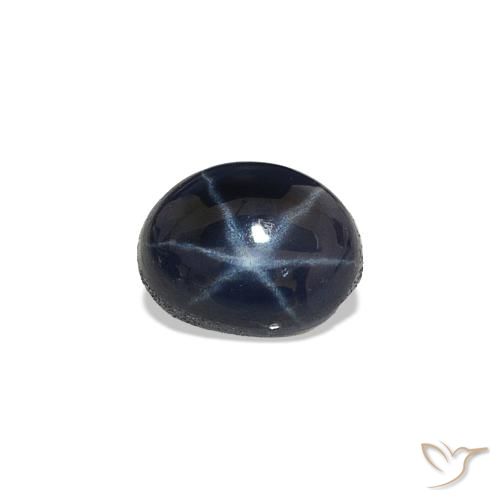 Zafiro estrella Azul noche natural de 0.68 ct, Corte Óvalo, Opaco