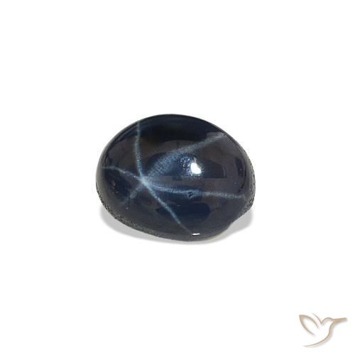 Zafiro estrella Azul noche natural de 0.68 ct, Corte Óvalo, Opaco
