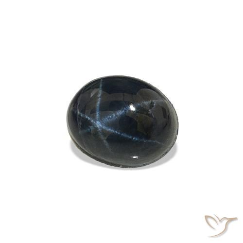 Zafiro estrella Azul noche natural de 0.90 ct, Corte Óvalo, Opaco