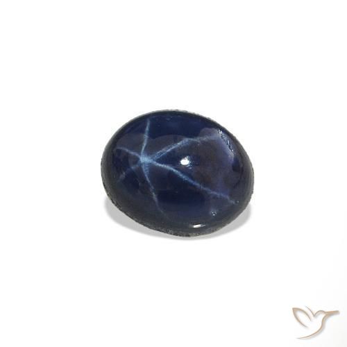 Zafiro estrella azul natural de 0,62 ct, corte óvalo, opaco