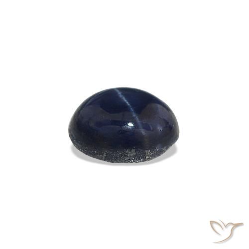 Zafiro estrella azul natural de 0,62 ct, corte óvalo, opaco