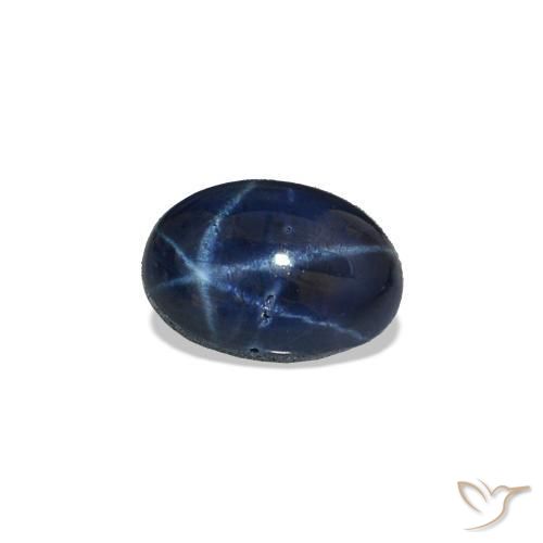 Zafiro estrella Azul marino intenso natural de 0.61 ct, Ovalada, Opaco