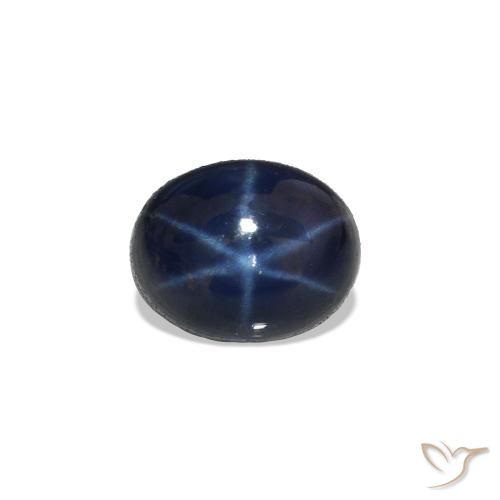 0.69ct Azul oscuro Zafiro estrella, Ovalada, Opaco