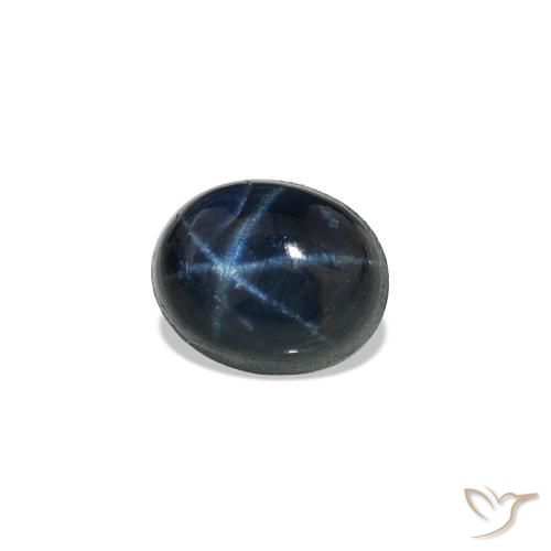 Zafiro estrella Azul oscuro natural de 0.94 ct, Ovalada, Opaco