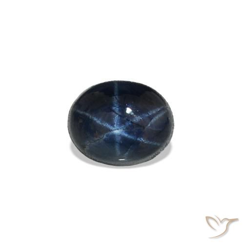 Zafiro estrella Azul marino intenso natural de 0.80 ct, Ovalada, Opaco