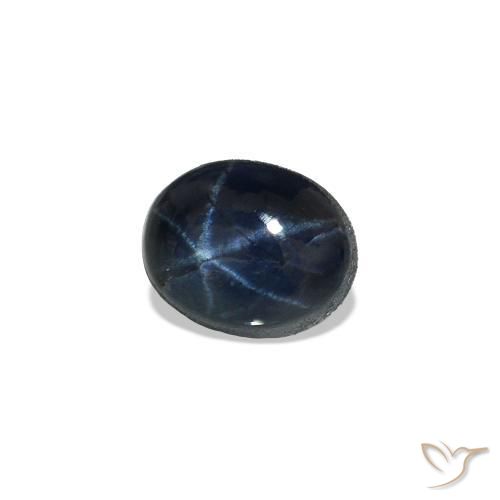 Zafiro estrella Azul marino intenso natural de 0.80 ct, Ovalada, Opaco
