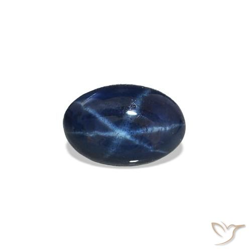 Zafiro estrella Azul oscuro natural de 0.56 ct, Ovalada, Opaco