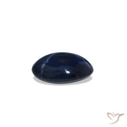 Zafiro estrella Azul oscuro natural de 0.56 ct, Ovalada, Opaco