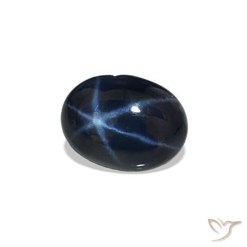 Zafiro estrella Azul marino intenso natural de 1.15 ct, Ovalada, Opaco