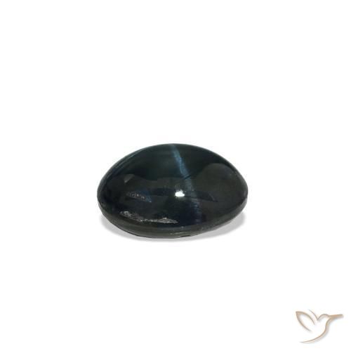 Zafiro estrella Azul oscuro natural de 0.47 ct, Ovalada, Opaco
