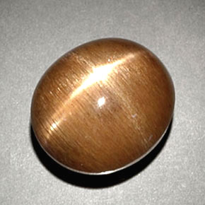 Piedra solar estrella Marrón-oro natural de 6.93 ct, Corte Óvalo, Opaco