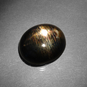 Piedra sol estrella marrón natural de 10,22 ct, corte óvalo, opaco