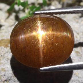 Piedra sol estrella marrón natural de 9,36 ct, corte óvalo, opaco