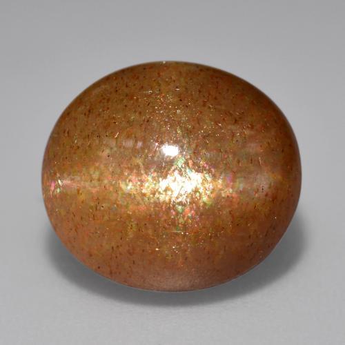 Piedra solar estrella Marrón caramelo natural de 9.11 ct, Corte Óvalo, Opaco