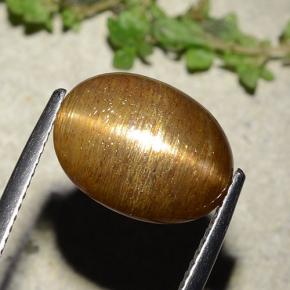 Piedra solar estrella Marrón-oro natural de 7.67 ct, Corte Óvalo, Opaco