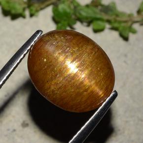 Piedra sol estrella marrón dorado natural de 8,81 ct, corte óvalo, opaco