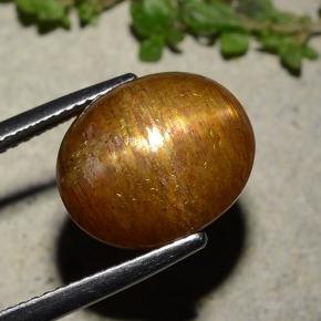 Piedra sol estrella marrón dorado natural de 8,81 ct, corte óvalo, opaco