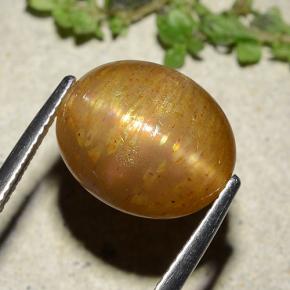 Piedra sol estrella dorado natural de 8,25 ct, corte óvalo, opaco