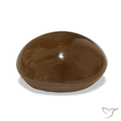Piedra solar estrella Marrón cálido natural de 15.77 ct, Corte Óvalo, Opaco