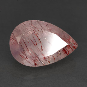 Cuarzo fresa rosa natural de 5,74 ct, transparente, transparente / translúcido