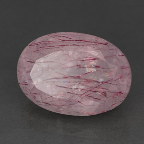 Cuarzo fresa rosa natural de 6,57 ct, transparente, transparente / translúcido