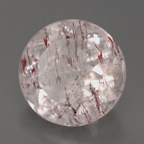 Cuarzo fresa rosa natural de 6,12 ct, transparente, transparente / translúcido
