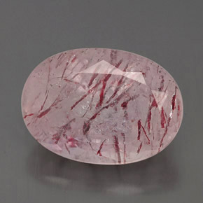 Cuarzo fresa rosa natural de 6,50 ct, transparente, transparente / translúcido
