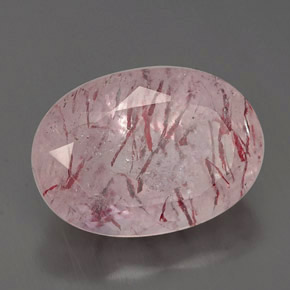 Cuarzo fresa rosa natural de 6,50 ct, transparente, transparente / translúcido