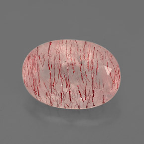 Cuarzo fresa rosa natural de 6,33 ct, transparente, transparente / translúcido