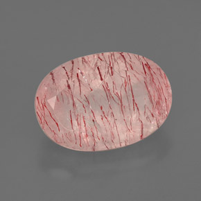 Cuarzo fresa rosa natural de 6,33 ct, transparente, transparente / translúcido