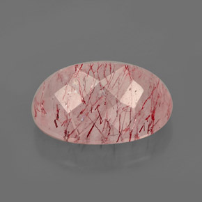 Cuarzo fresa rosa natural de 6,33 ct, transparente, transparente / translúcido