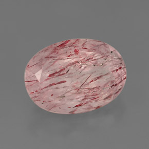 Cuarzo fresa rosa natural de 6,54 ct, transparente, transparente / translúcido